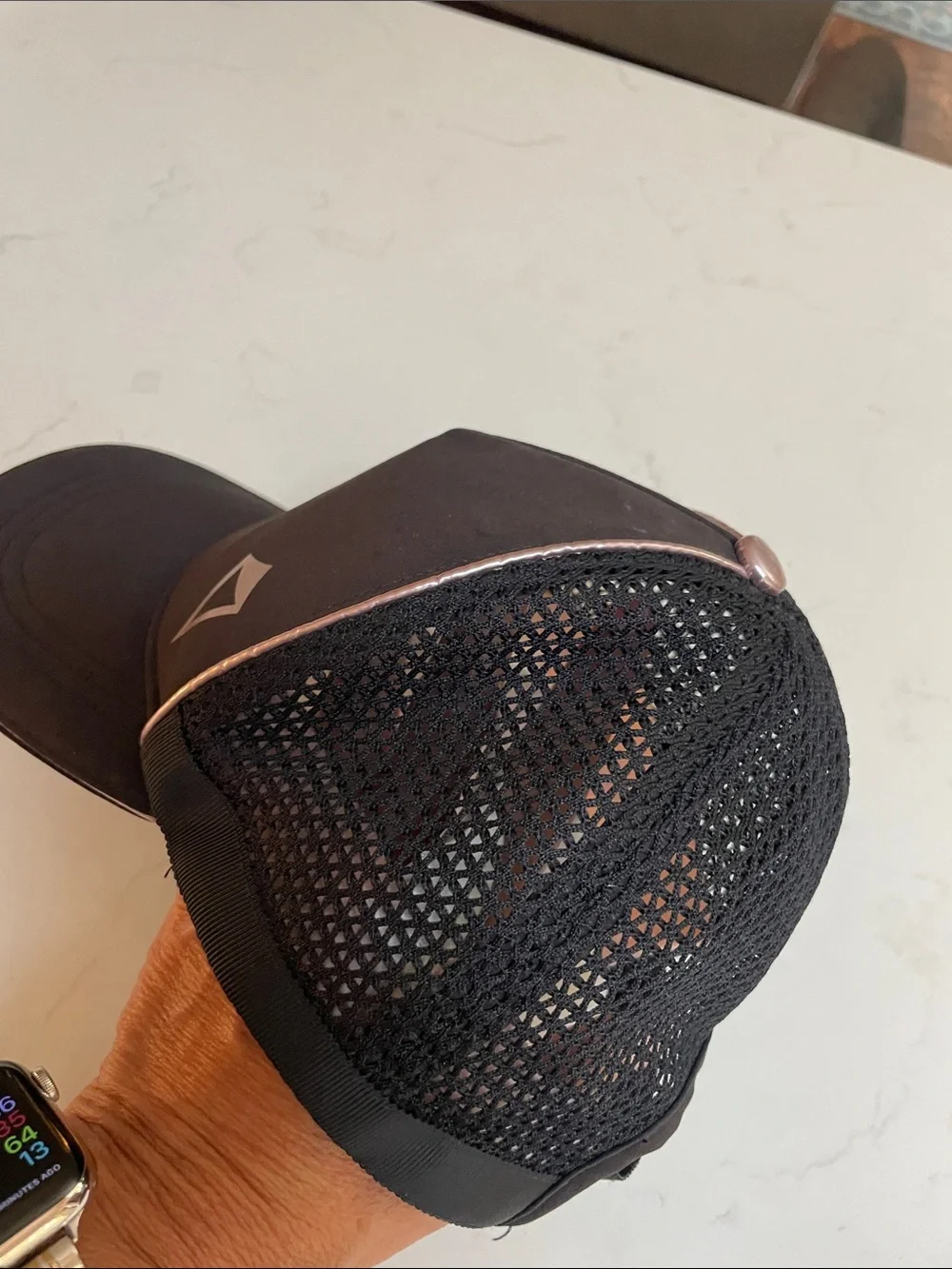 Ivivva Girls Black Trucker Cap with Pink Metallic Accent XS/S